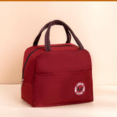 Kuber Industries Pack of 3 Lunch Bag | Lunch Bag for Office | Lunch Bag for College | Reusable Lunch Bag | Lunch Bag for Adults | Tiffin Lunch Bag with Handle | Plain | LYN12-RED | Red